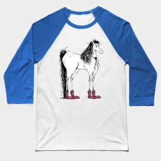 A Cute Tall Horse with a Bolo Tie and Cowboy Boots Baseball T-Shirt